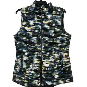 Tangerine Black Multi Color Duck Down Puffer Vest Large Outdoor Lightweight